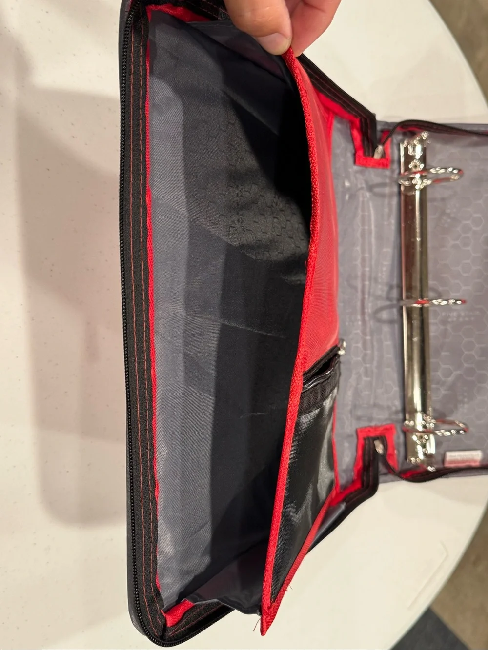 VTG Mead Five Star Folder Binder 3 Zipper 4 Pocket Red/Gray New Unused Condition
